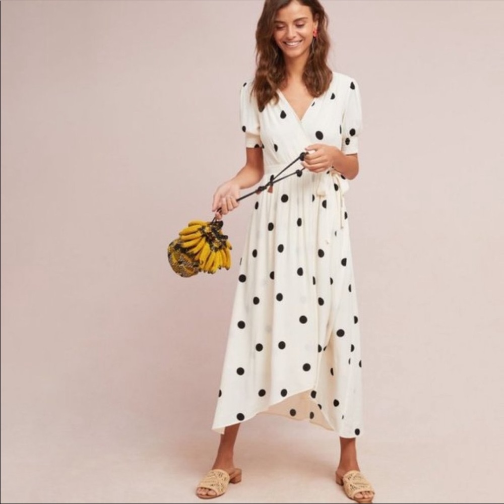 Breanna Polka Dot Dress Maeve by Anthropologie